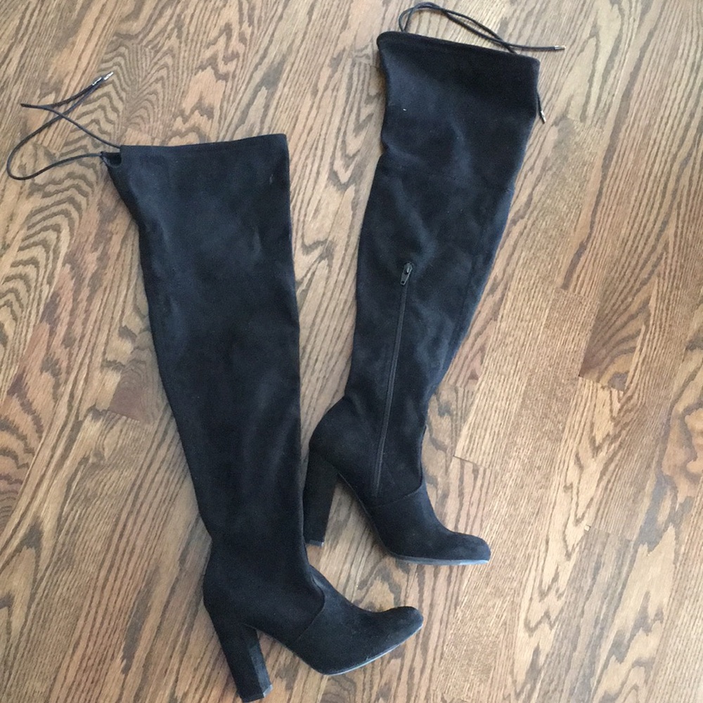 Mossimo Target Over Knee Tall Black Suede Boots